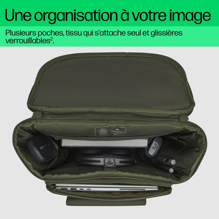 HP Sac à dos modulaire 3-en-1 pour PC portable 15,6 pouces - 27 L - Conçu avec plastique recyclé - Housse détachable