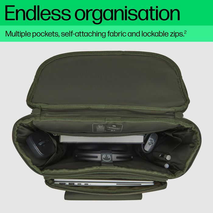 HP Sac à dos modulaire 3-en-1 pour PC portable 15,6 pouces - 27 L - Conçu avec plastique recyclé - Housse détachable