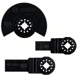 Bosch Set de 3 Lames pour Outil Multifonction Starlock, pour Bois et Métal, Lames Plongeantes AIZ 24 EC, AIZ 20 AB et Segmentée ACZ 85 EC
