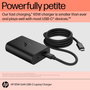 HP Chargeur portable USB-C GaN 65W double port compact avec technologie au nitrure de gallium et plastiques recyclés