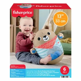 Fisher-Price - Mon Grand Ours A Balles - Ourson à bascule avec balles myrtilles dans son ventre transparent - Tissu doux - Pour enfant - 33 cm