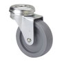 Ruedas Alex Roue pivotante grise avec trou et axe lisse, Ø 4 cm