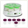 Little Balance Yaourtière - 13 pots en verre de 190 ml, capacité 7 pots, programmable jusqu'à 14h avec minuteur - 20W - Idéale pour yaourts et desserts maison