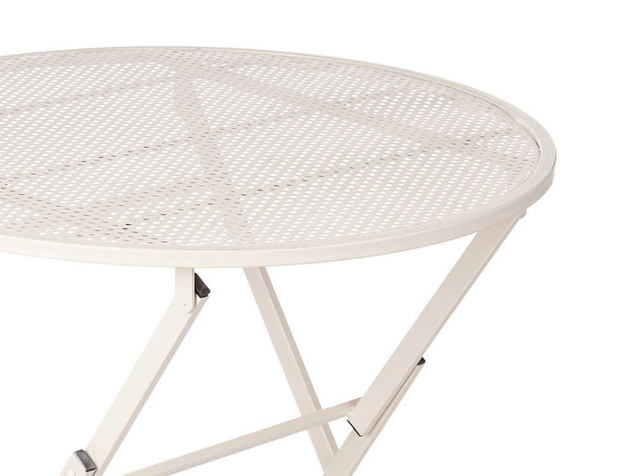 Ibergarden Set Table et 2 Chaises Blanc Cassé 96x60x22 cm Métal