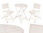 Ibergarden Set Table et 2 Chaises Blanc Cassé 96x60x22 cm Métal