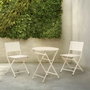 Ibergarden Set Table et 2 Chaises Blanc Cassé 96x60x22 cm Métal