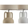 Lampe de bureau Home ESPRIT Blanc Beige Céramique 50 W 220 V (2 Unités)