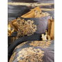 BigBuy Home Parure de lit Satin King Anthracite-Beige, 220 x 240 cm