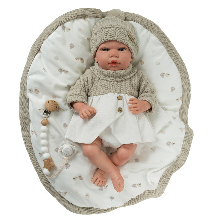 Muñecas Arias Poupée Reborn Noa Beige 40 cm avec couverture d'hiver Muñecas Arias Poupée Reborn Noa Beige 40 cm avec couverture d'hiver