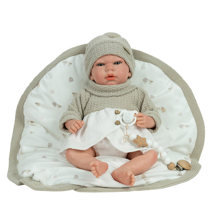 Muñecas Arias Poupée Reborn Noa Beige 40 cm avec couverture d'hiver Muñecas Arias Poupée Reborn Noa Beige 40 cm avec couverture d'hiver