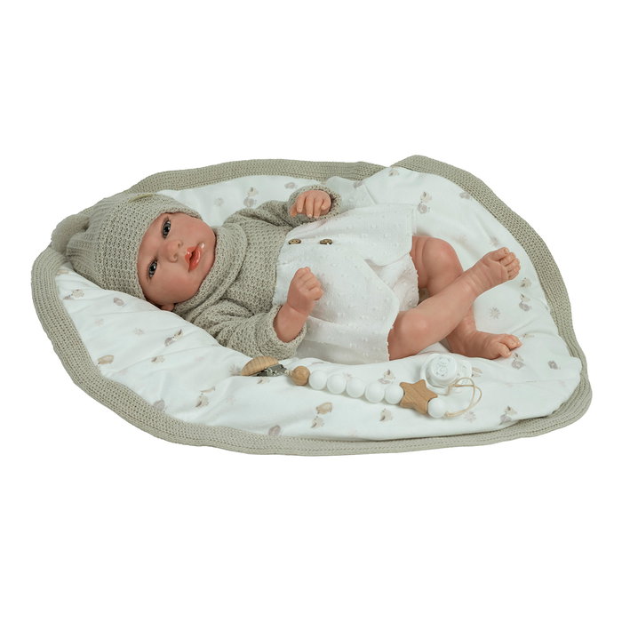 Muñecas Arias Poupée Reborn Noa Beige 40 cm avec couverture d'hiver Muñecas Arias Poupée Reborn Noa Beige 40 cm avec couverture d'hiver