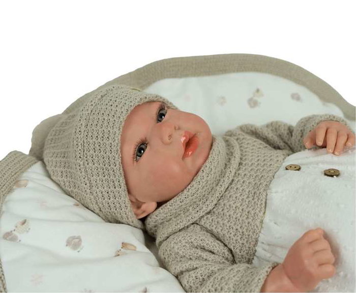 Muñecas Arias Reborn Bébé Poupée Reborn Noa 40 cm Beige avec Couverture d'Hiver