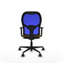 Chaise Jorquera Synchro 5 positions tissu Jaune Maille Bleu Base en nylon noir Accoudoir 1D Sans appui-tête Roulettes 65mm nylon