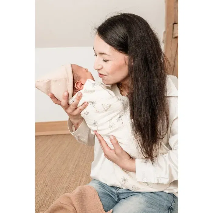 Candide Gigoteuse d'Emmaillotage 2-en-1 Bébé 0-3 Mois - 55 cm - Tissu Doux Imprimé Tigre - Pour Nuits Sereines et Apaisement