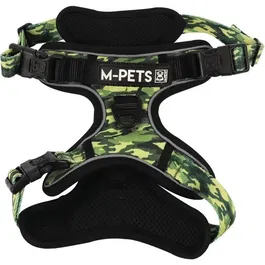 M PETS HIKING - Harnais pour chien en tissu rembourré camouflage, taille S, avec poignée et attache laisse sur le dos ou l'avant