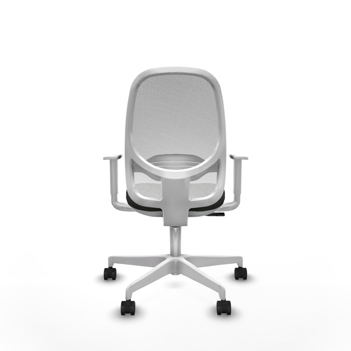 Chaise Cilanco Synchro 3 positions tissu Noir Maille Blanc Structure polyamide blanc Accoudoirs blancs Sans appui-tête Roulettes 65mm nylon Chaise Cilanco Synchro 3 positions tissu Noir Maille Blanc Structure polyamide blanc Accoudoirs blancs Sans appui-tête Roulettes 65mm nylon
