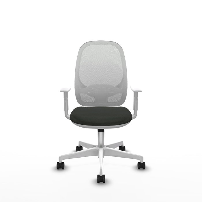 Chaise Cilanco Synchro 3 positions tissu Noir Maille Blanc Structure polyamide blanc Accoudoirs blancs Sans appui-tête Roulettes 65mm nylon Chaise Cilanco Synchro 3 positions tissu Noir Maille Blanc Structure polyamide blanc Accoudoirs blancs Sans appui-tête Roulettes 65mm nylon