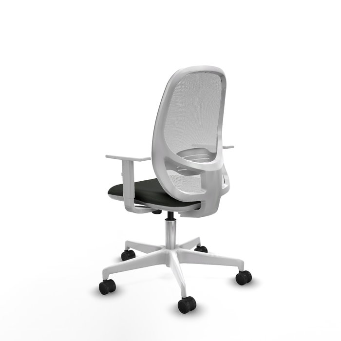 Chaise Cilanco Synchro 3 positions tissu Noir Maille Blanc Structure polyamide blanc Accoudoirs blancs Sans appui-tête Roulettes 65mm nylon Chaise Cilanco Synchro 3 positions tissu Noir Maille Blanc Structure polyamide blanc Accoudoirs blancs Sans appui-tête Roulettes 65mm nylon
