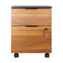 Phoenix technologies Cajonera de Bureau Artisan Combinación Negro et, 2 Tiroirs avec Serrure Roues Frein