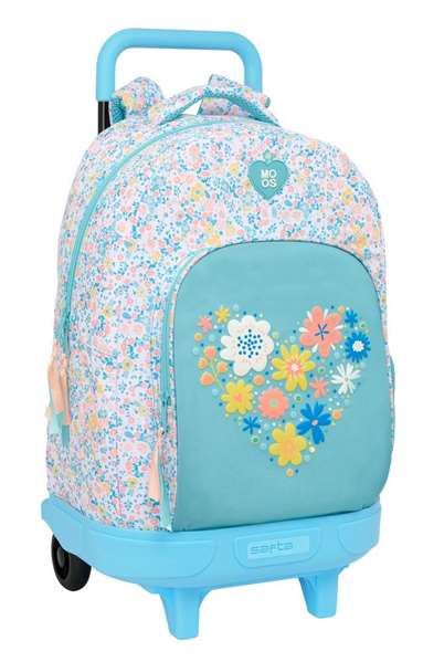 Safta Moch. gde. c/ruedas compact ext.recicla moos "fiori" 33x45x22cm | Sac à dos à roulettes compact recyclé Safta Moch. gde. c/ruedas compact ext.recicla moos "fiori" 33x45x22cm | Sac à dos à roulettes compact recyclé
