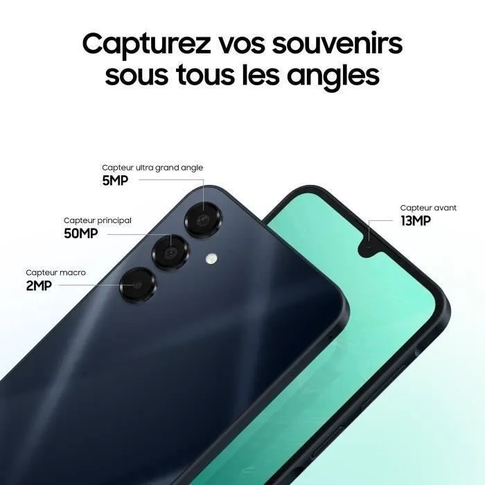 Samsung Galaxy A16 5G Smartphone 128Go Bleu Nuit - Écran 6,7" Super Amoled 90Hz, Triple Appareil Photo 50MP + Selfie 13MP, Autonomie 2,5 Jours, Charge Rapide 25W