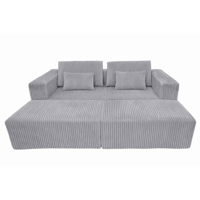 Home ESPRIT Canapé Modulaire Scandi Gris clair