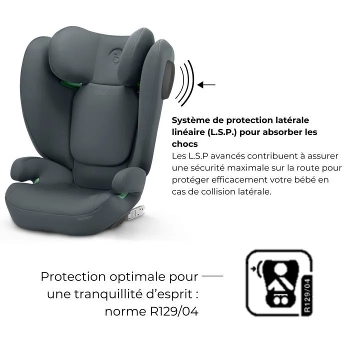 Cybex Siège auto Solution B3 i-Fix Groupe 2/3 (3-12 ans, 15-50 kg, 100-150 cm) inclinable avec système ISOFIX - Gris acier Cybex Siège auto Solution B3 i-Fix Groupe 2/3 (3-12 ans, 15-50 kg, 100-150 cm) inclinable avec système ISOFIX - Gris acier
