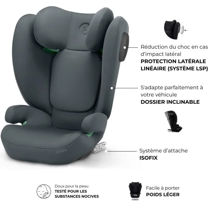 Cybex Siège auto Solution B3 i-Fix Groupe 2/3 (3-12 ans, 15-50 kg, 100-150 cm) inclinable avec système ISOFIX - Gris acier Cybex Siège auto Solution B3 i-Fix Groupe 2/3 (3-12 ans, 15-50 kg, 100-150 cm) inclinable avec système ISOFIX - Gris acier