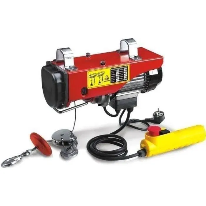 Mecafer - Palan électrique 400 kg avec télécommande et poulie de mouflage, moteur 950 W, pour atelier, chantier, garage Mecafer - Palan électrique 400 kg avec télécommande et poulie de mouflage, moteur 950 W, pour atelier, chantier, garage