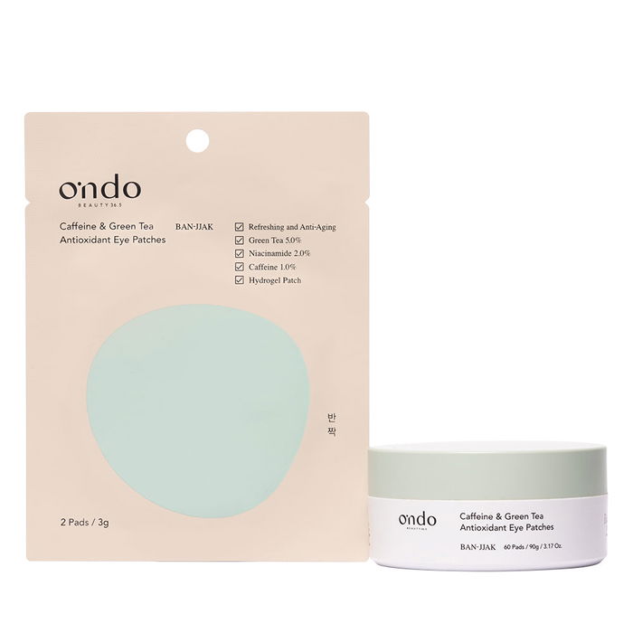 Ondo Beauty 36.5 Patches Antioxydants pour les Yeux avec Caféine et Thé Vert - 2 Unités