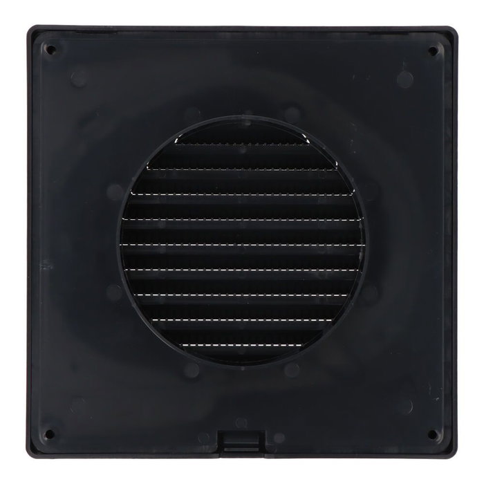 Edm Grille de ventilation carrée encastrable ABS gris anthracite avec moustiquaire Ø 100mm 170x170x10mm