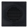 Edm Grille de ventilation carrée encastrable ABS gris anthracite avec moustiquaire Ø 100mm 170x170x10mm