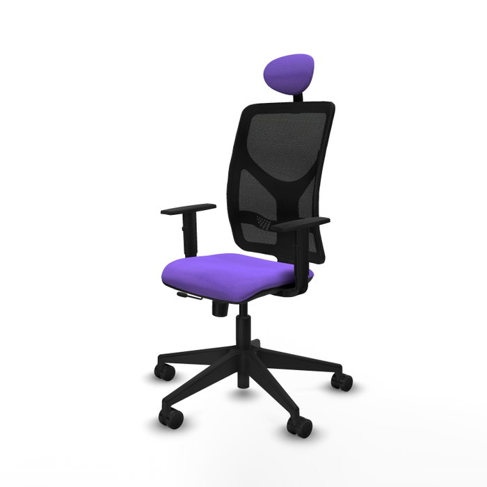 Piqueras Y Crespo Chaise de bureau Motilla, Assise Lilas et Dossier Noir, Mécanisme Sincro/Traslack Piqueras Y Crespo Chaise de bureau Motilla, Assise Lilas et Dossier Noir, Mécanisme Sincro/Traslack