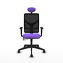 Piqueras Y Crespo Chaise de bureau Motilla, Assise Lilas et Dossier Noir, Mécanisme Sincro/Traslack