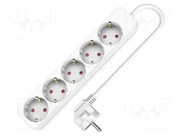 PLASTROL Rallonge réseau H05VV-F 3G1,5mm² 3m avec 5 prises