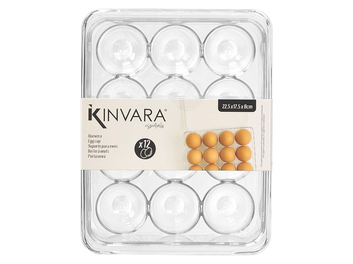 Kinvara Boîte à œufs 12 Cavités avec Couvercle Transparent 22.5x7.8x17.5 cm Plastique (Set de 12) Kinvara Boîte à œufs 12 Cavités avec Couvercle Transparent 22.5x7.8x17.5 cm Plastique (Set de 12)