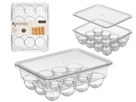 KINVARA Huevera 12 cavités avec couvercle, Transparente