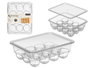 Kinvara Boîte à œufs 12 Cavités avec Couvercle Transparent 22.5x7.8x17.5 cm Plastique (Set de 12)