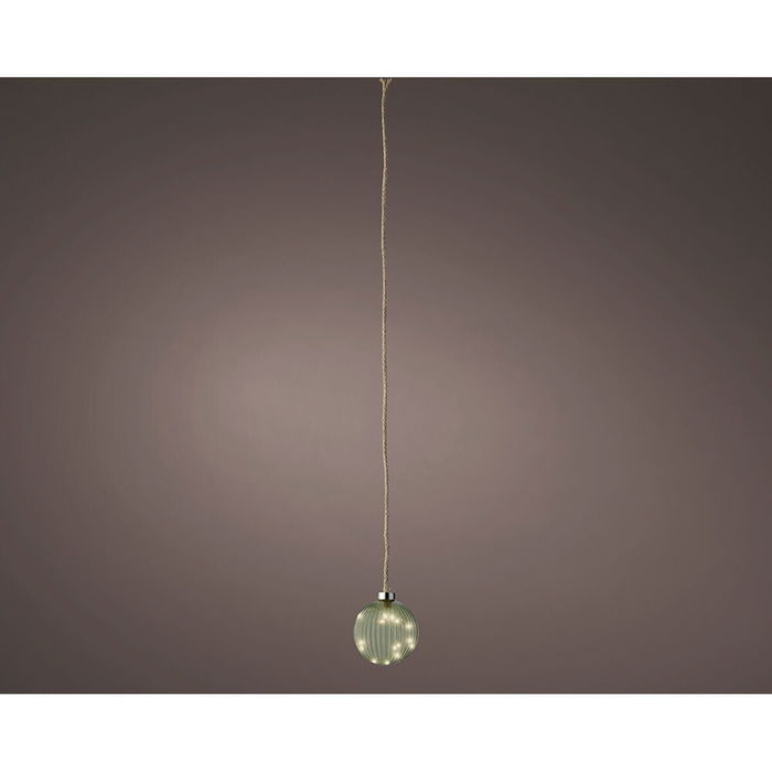Boule de Noël Lumineo Jute Verre A accrocher MicroLED