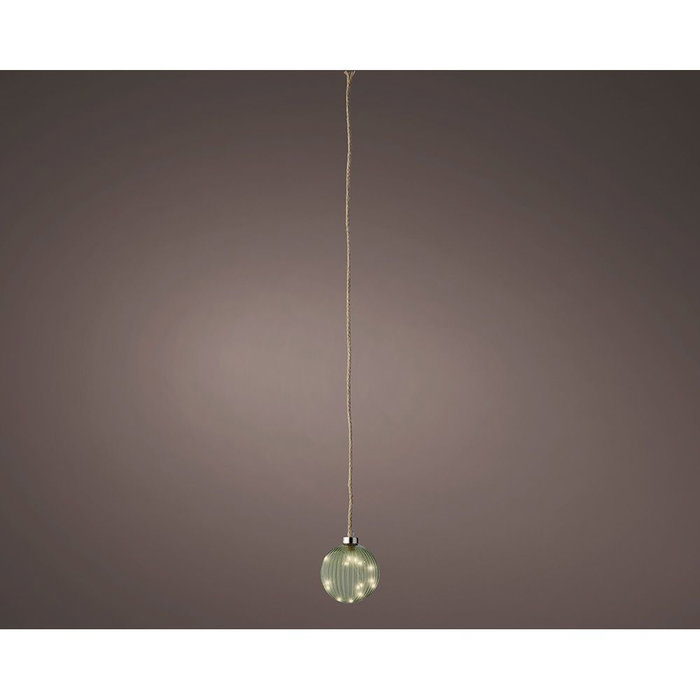 Boule de Noël Lumineo Jute Verre A accrocher MicroLED Boule de Noël Lumineo Jute Verre A accrocher MicroLED