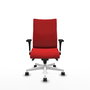 Piqueras Y Crespo Silla Albacete rouge avec mécanisme synchrone et base blanche
