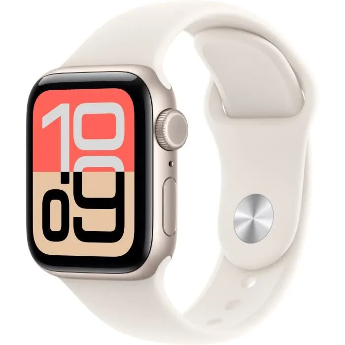 Apple Watch SE 3 GPS + Cellular 40mm Boîtier Aluminium Starlight avec Bracelet Sport Band Starlight Taille S/M Apple Watch SE 3 GPS + Cellular 40mm Boîtier Aluminium Starlight avec Bracelet Sport Band Starlight Taille S/M