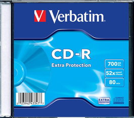 Verbatim CD-R Extra Protection, 52x, 700MB / 80min, Disque vierge pour données, photos, musique et vidéo