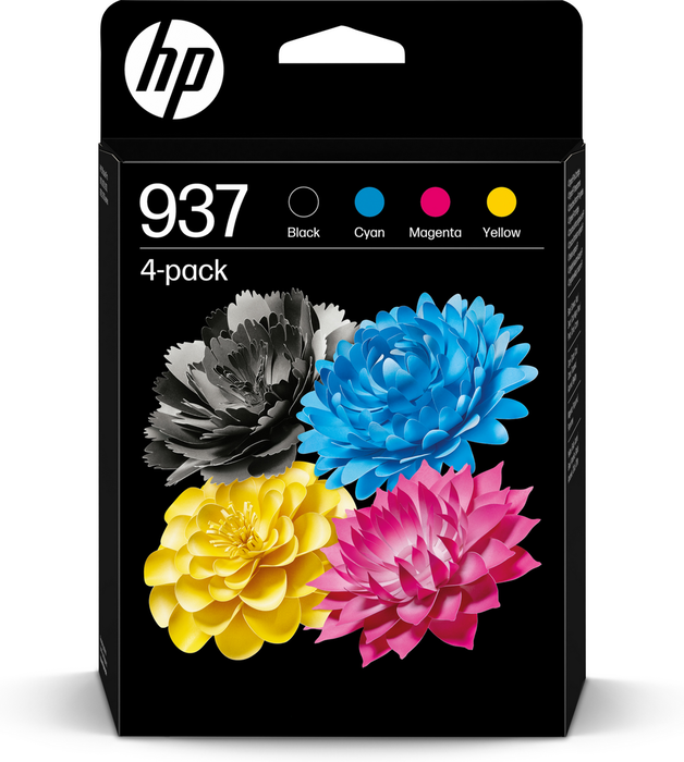 HP 937 Multipack de 4 cartouches d'encre originale (Noir, Cyan, Magenta, Jaune)