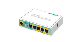 MikroTik hEX PoE lite - Routeur Ethernet 5 ports Gigabit avec USB 2.0 et alimentation PoE pass-through - Boîtier plastique - Processeur 650 MHz, 64 Mo RAM - RouterOS L4