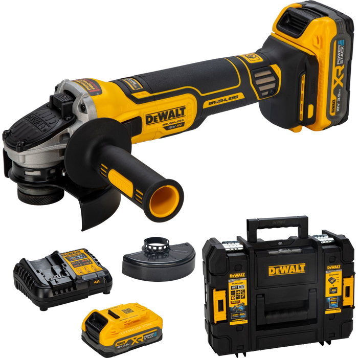 DeWalt DCG405S2T-QW Meuleuse d'angle sans fil 18V avec 2 batteries 3,5 Ah DeWalt DCG405S2T-QW Meuleuse d'angle sans fil 18V avec 2 batteries 3,5 Ah