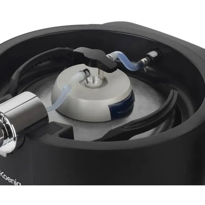 Hkoenig BW1688 Tireuse à bière réfrigérée - Compatible fûts 5L et 6L universels et non pressurisés - Température réglable de 3°C à 12°C - Capacité 6L - Noir