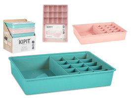 KIPIT Organisateur de tiroir 16 compartiments Rose et Vert
