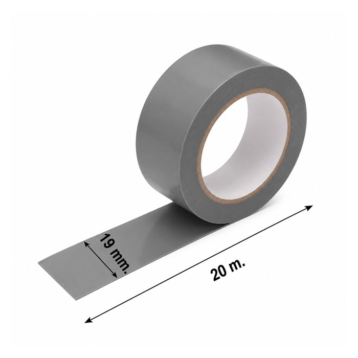 WOLFPACK LINEA PROFESIONAL Ruban isolant Gris 20 m x 19 mm