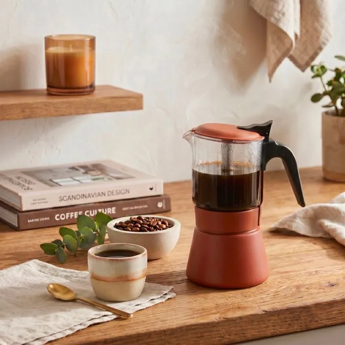 Inoxibar Cafetiere italienne Terra 6 tasses en verre borosilicate Inoxibar Cafetiere italienne Terra 6 tasses en verre borosilicate